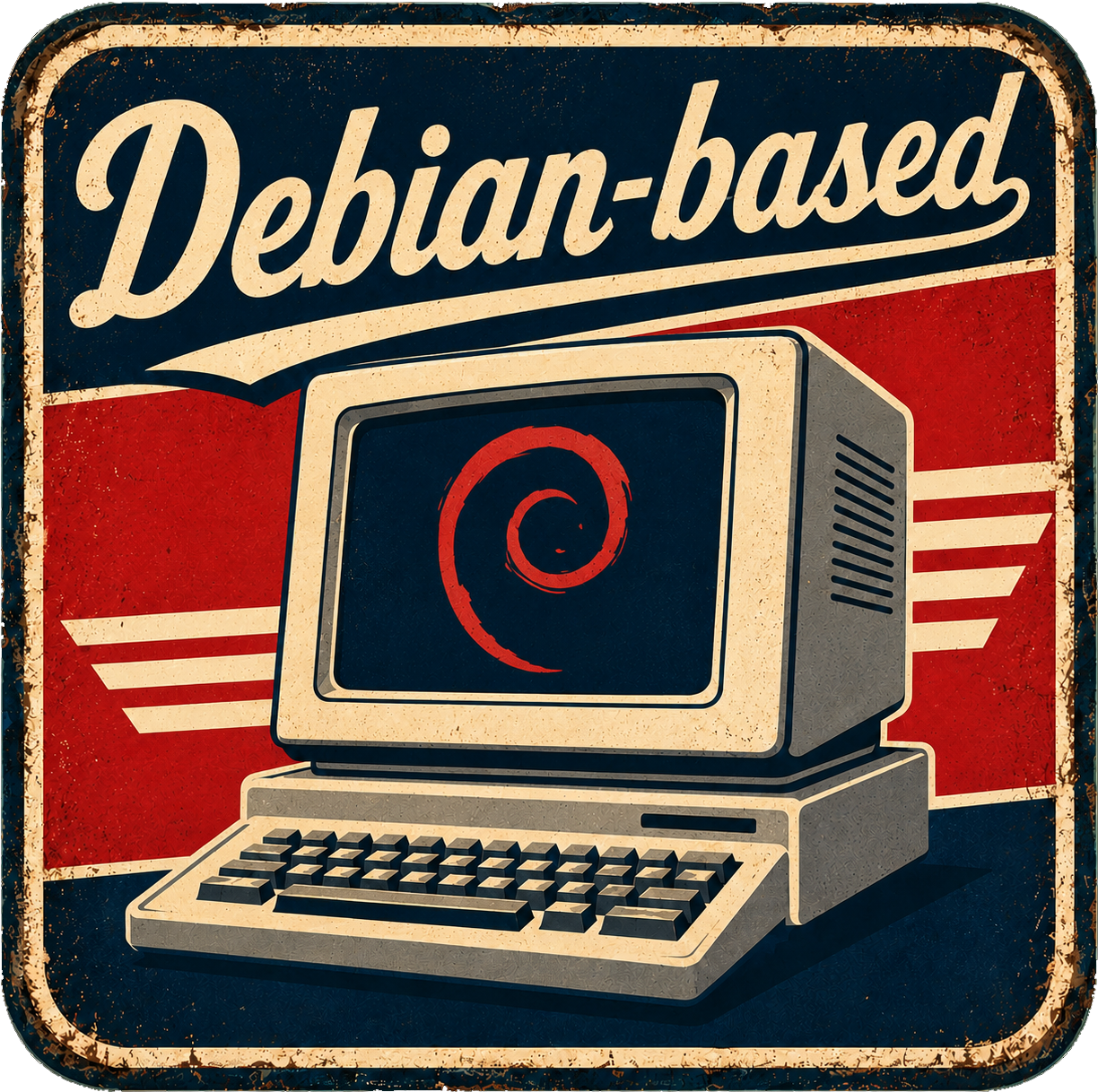 Retro Debian computer icon