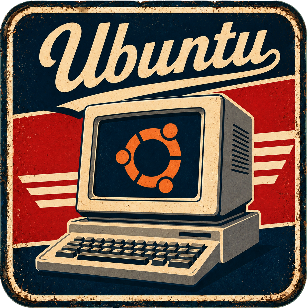 Retro Ubuntu package computer icon